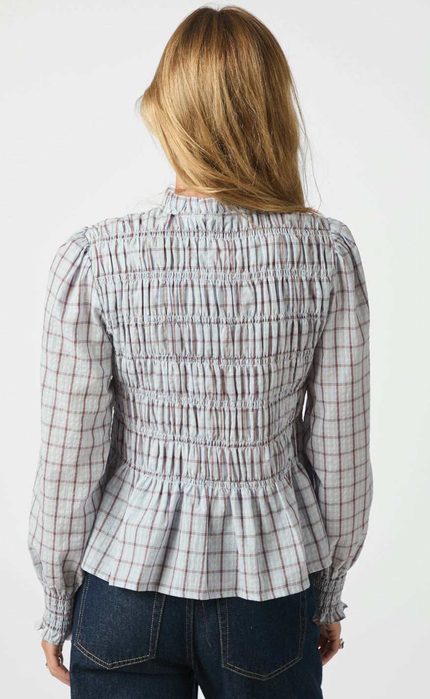 Neo Noir Bluse - Mocca - Light Blue