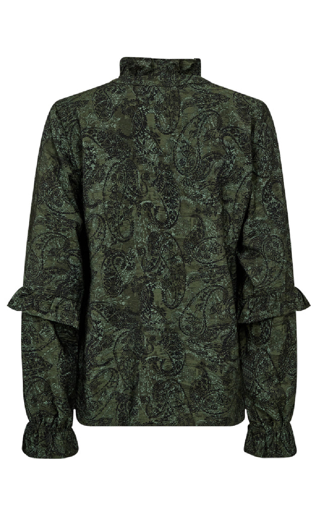 Freequent Bluse - Molin - Kombu Green w. Black