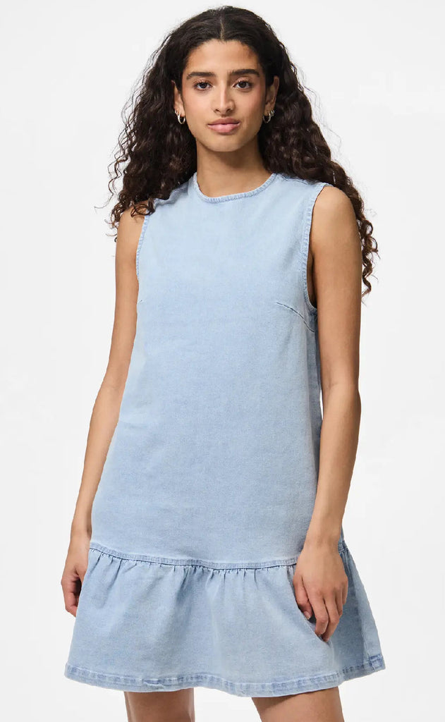 Pieces Kjole - Monica - Light Blue Denim