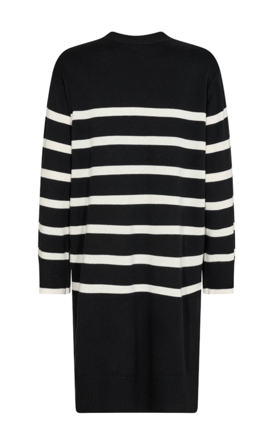 Freequent Kjole - Monday - Black W. Offwhite
