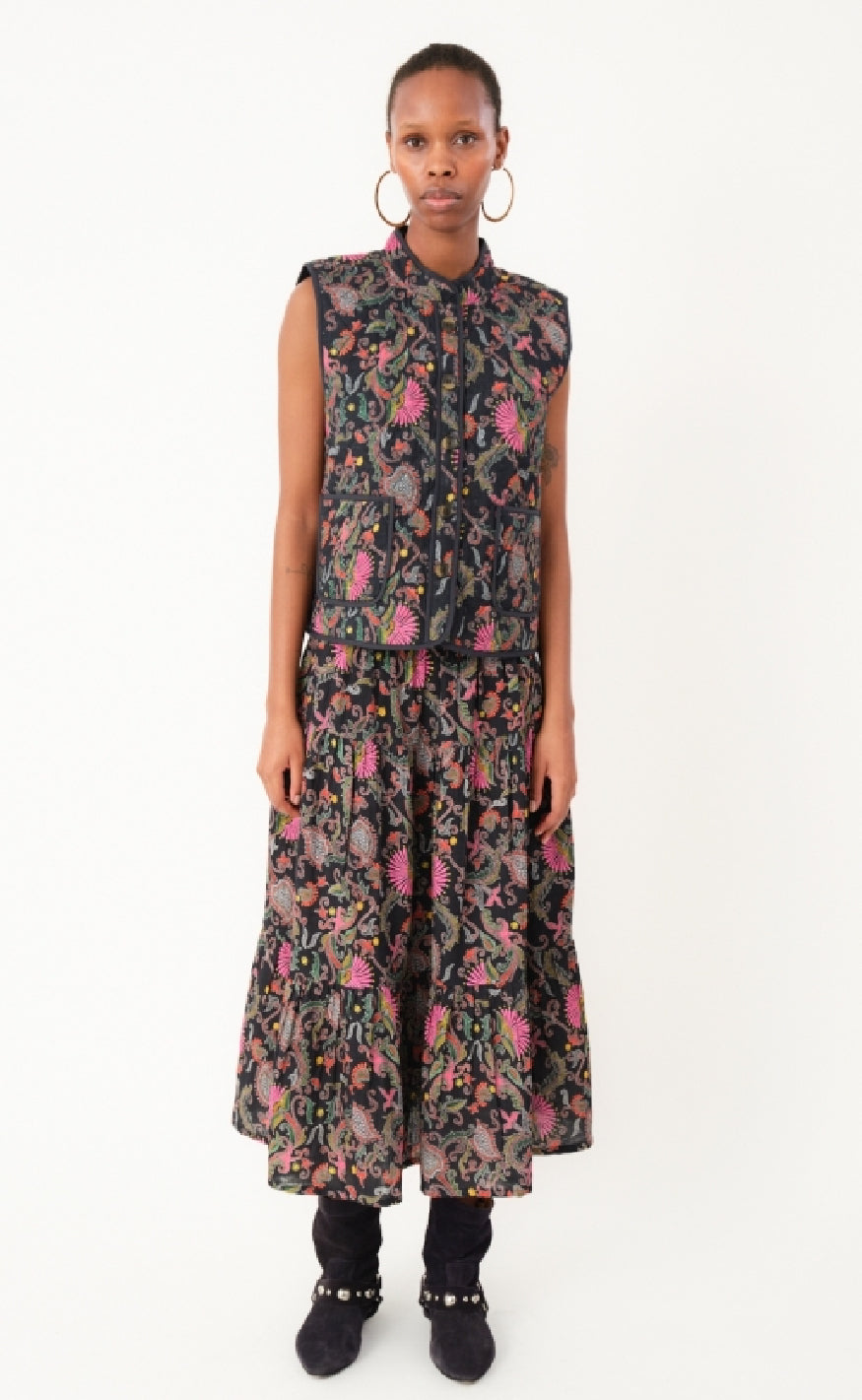 Lollys Laundry Skjørt - Morning LL Midi - Flower Print