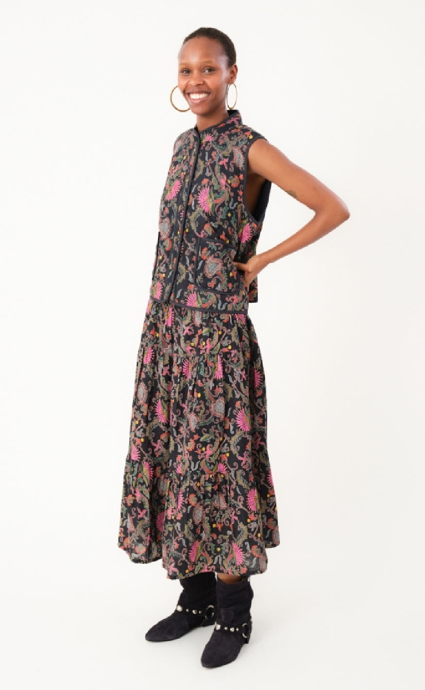 Lollys Laundry Skjørt - Morning LL Midi - Flower Print