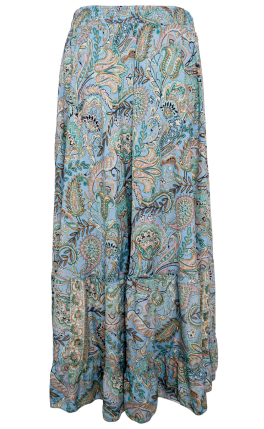 Black Colour Skjørt - Luna Maxi Frill - Blue Garden