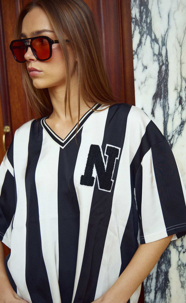 Noella Bluse - Lucena - Black Ivory Stripe