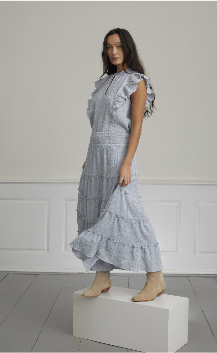 Love & Divine Skjørt - Love1326 - Blue/White Stripe