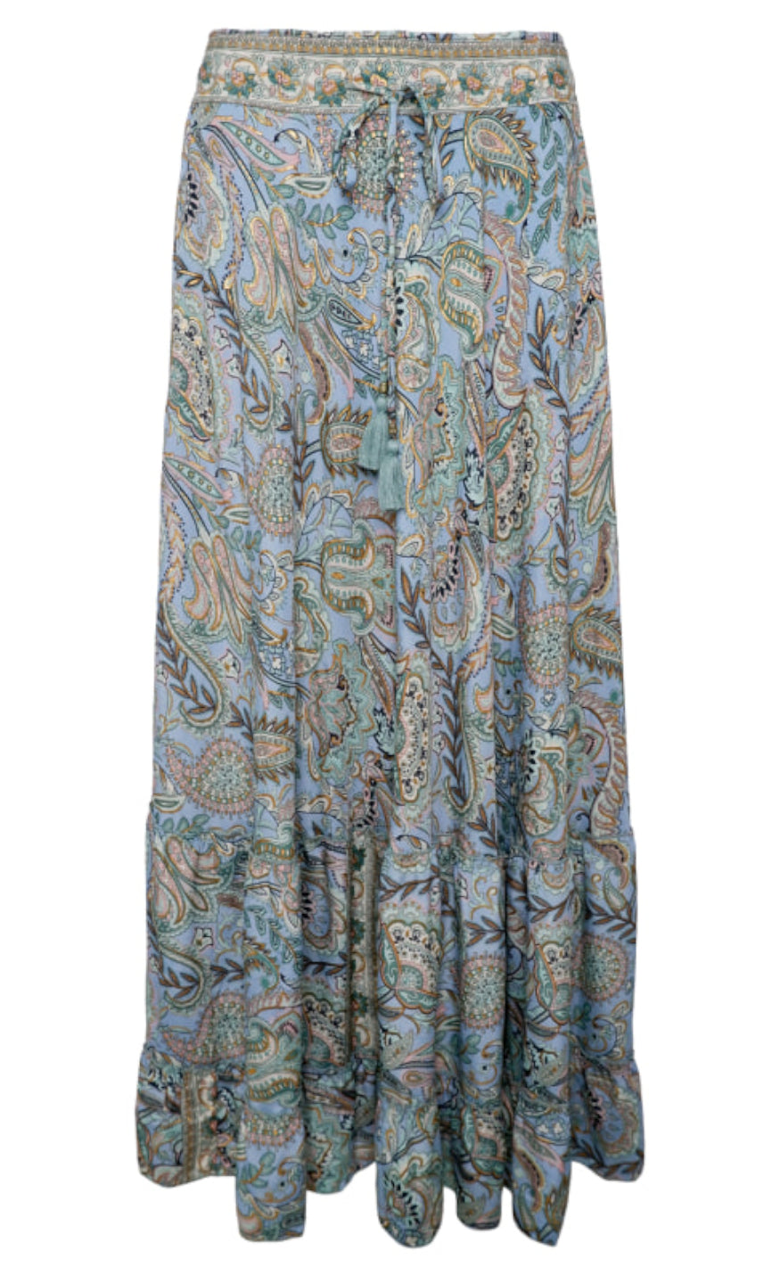 Black Colour Skjørt - Luna Maxi Frill - Blue Garden