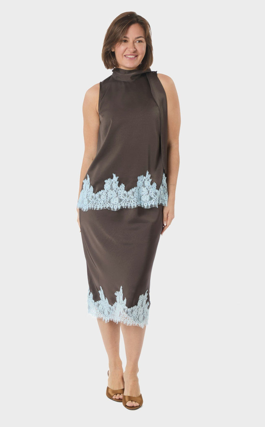 Neo Noir Topp - Lorenz Lace - Dark Brown