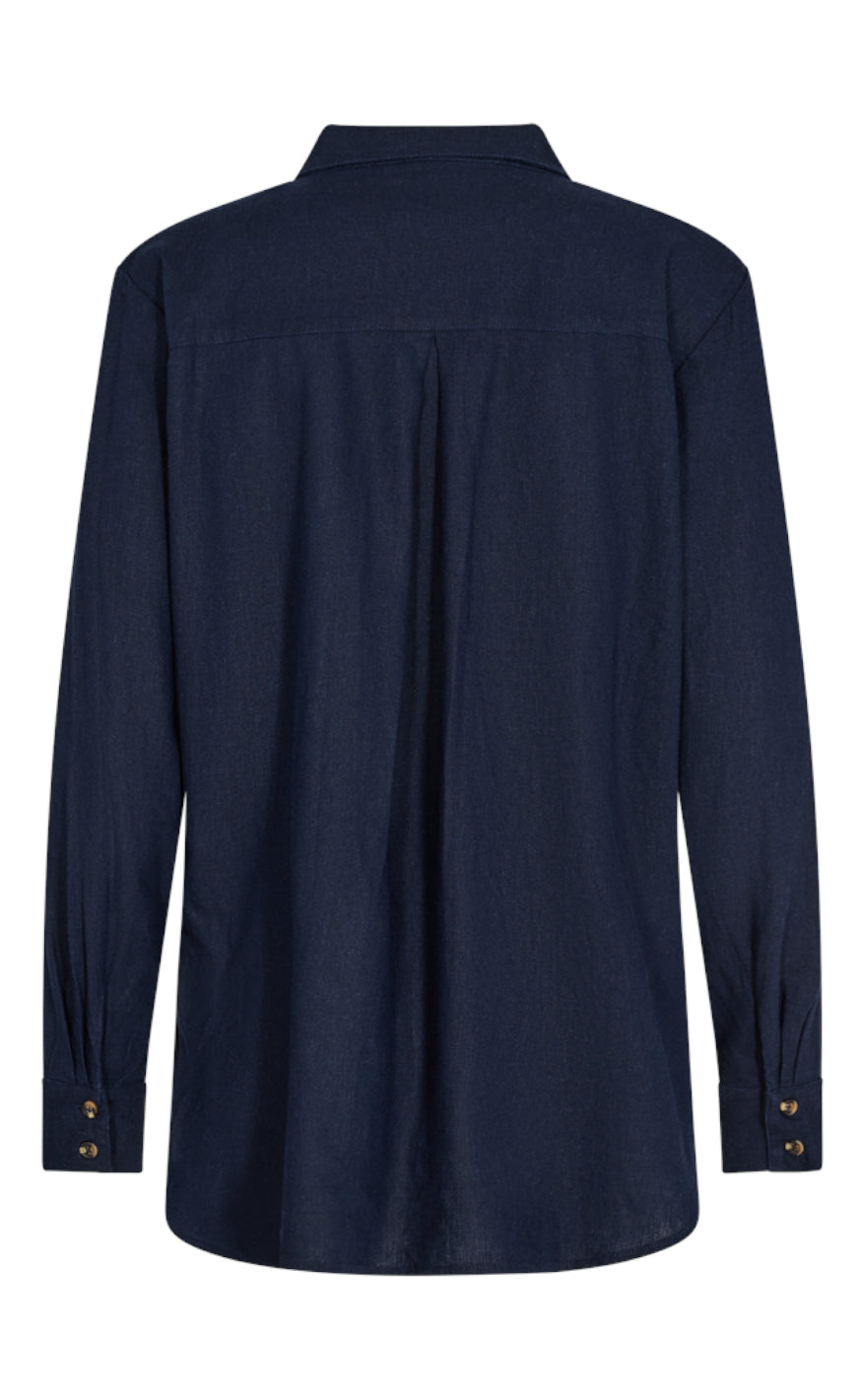 Freequent Skjorte - Lava Simple - Navy Blazer