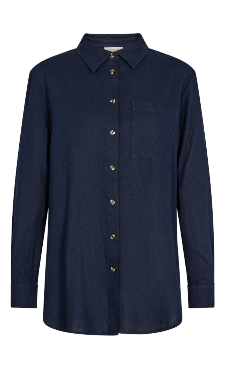 Freequent Skjorte - Lava Simple - Navy Blazer