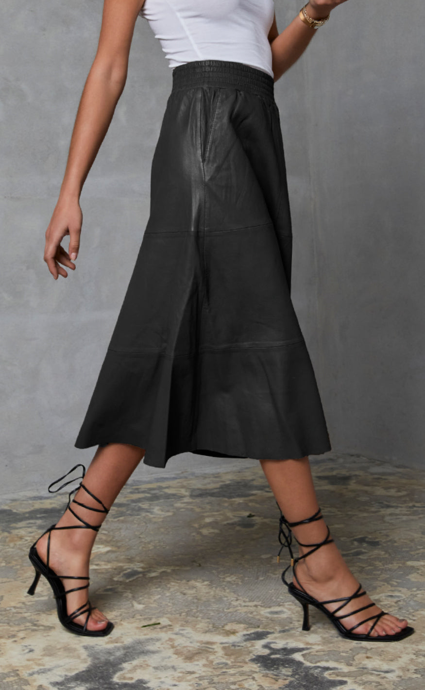 Depeche Skjørt - Evelyn Leather - Black