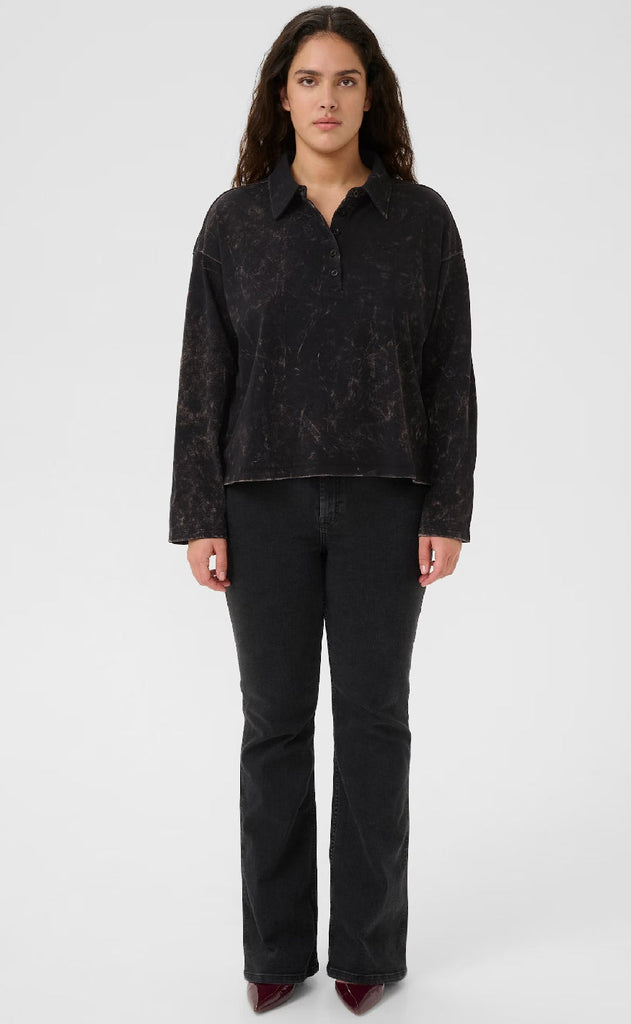 Gestuz Bluse - Neia - Black Brown Washed