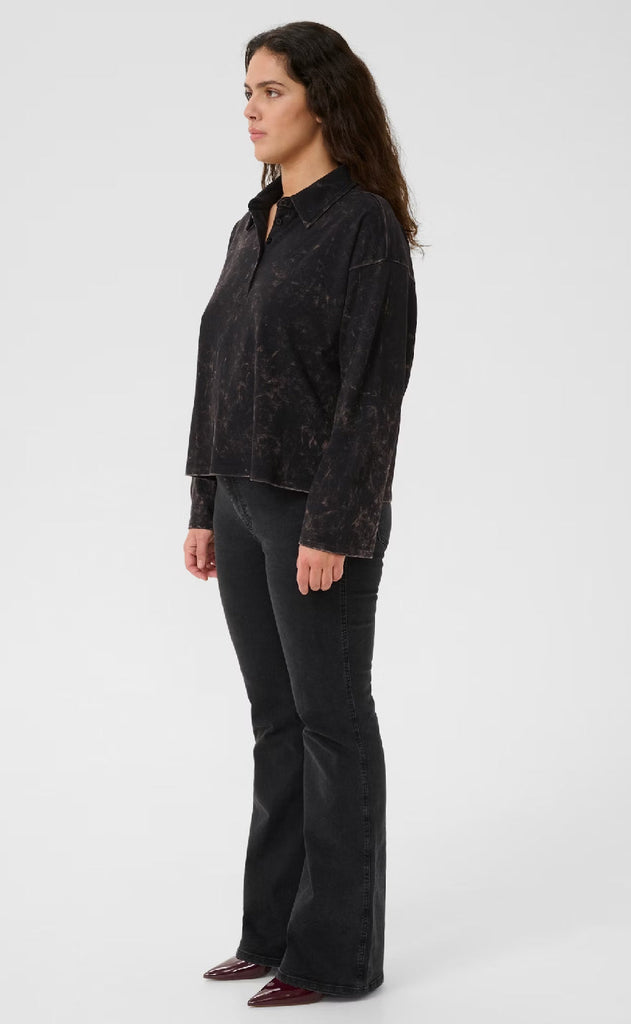 Gestuz Bluse - Neia - Black Brown Washed