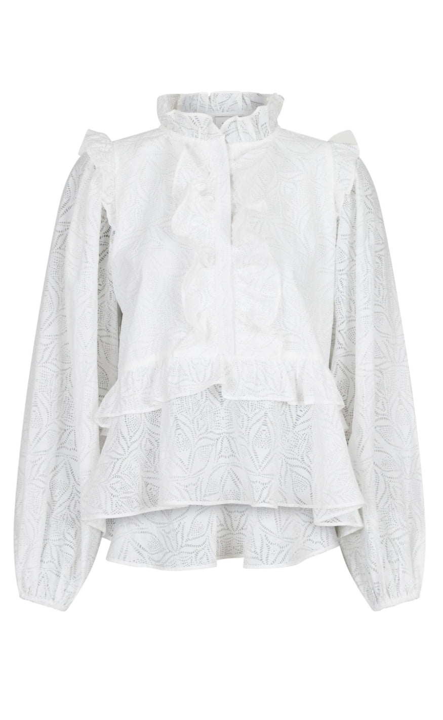 Neo Noir Bluse - Hawaii - White