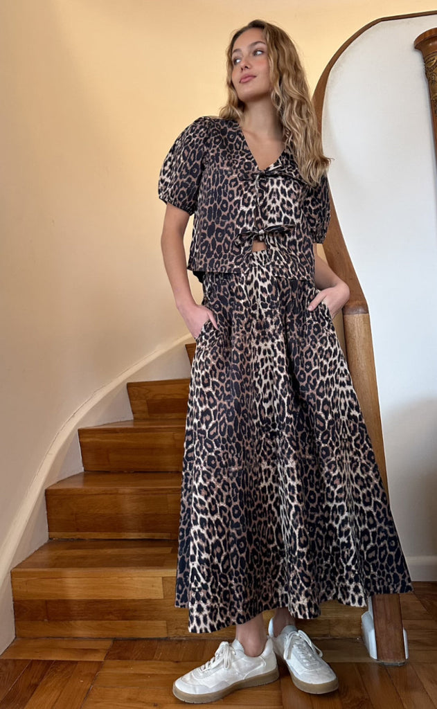 Neo Noir Bluse - Bianca - Leopard