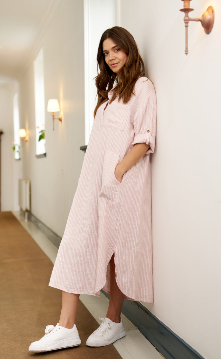 Marta Du Chateau Kjole - 93911-1 Ness - Rose/White Stripe