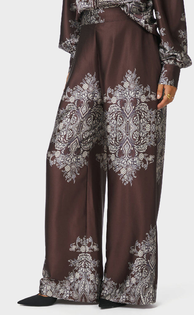 Neo Noir Bukser - Lunet Paisley - Dark Brown