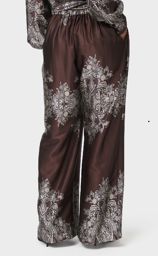 Neo Noir Bukser - Lunet Paisley - Dark Brown