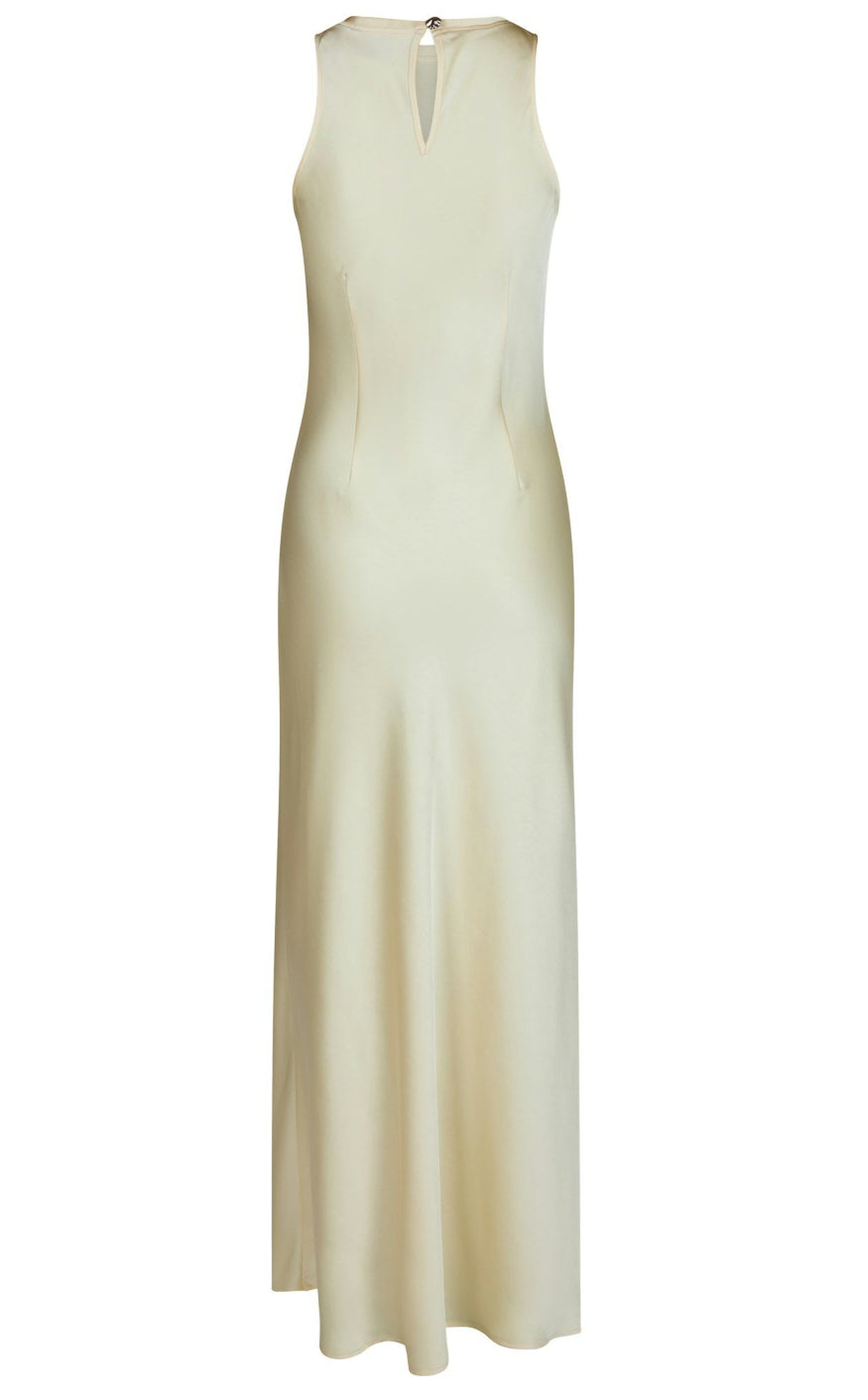 Neo Noir Kjole - Celinie Heavy Sateen - Light Yellow