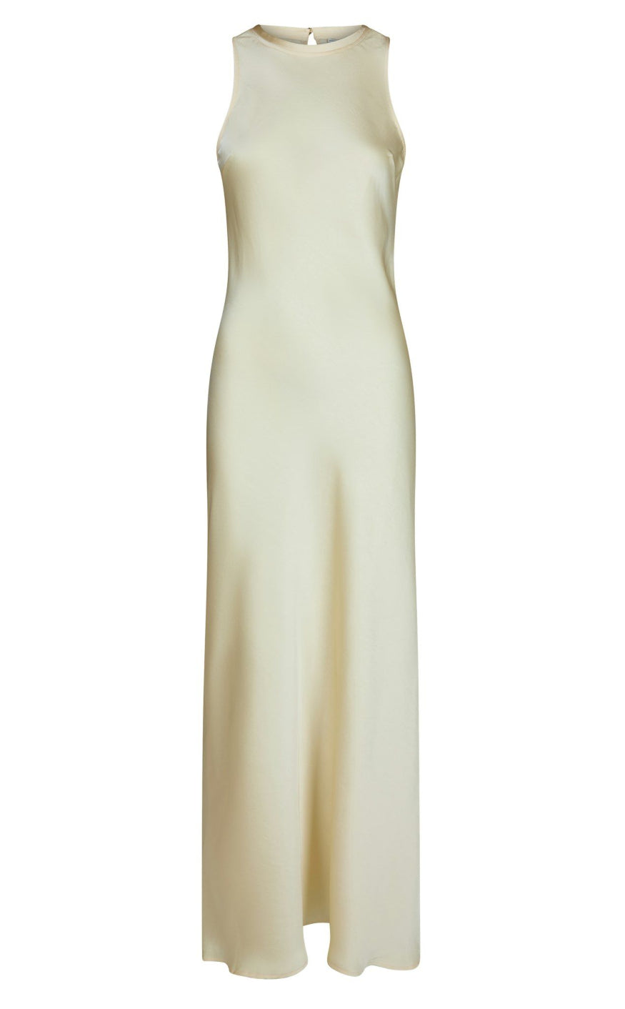Neo Noir Kjole - Celinie Heavy Sateen - Light Yellow