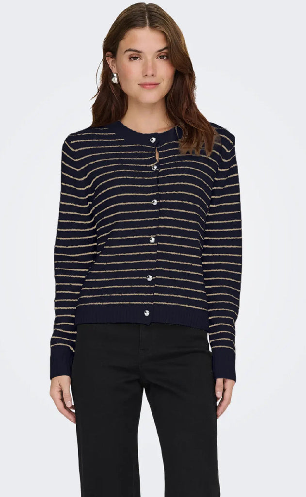 ONLY Cardigan - Chester LS - Night Sky Humus/Mel/Silver Button