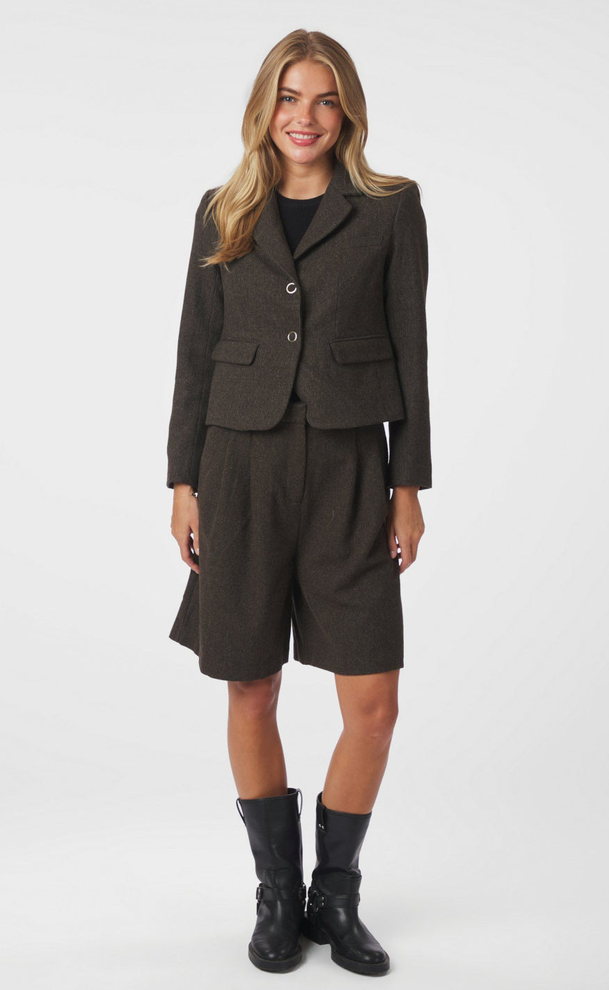 Neo Noir Shorts - Nika Mini - Brown Melange