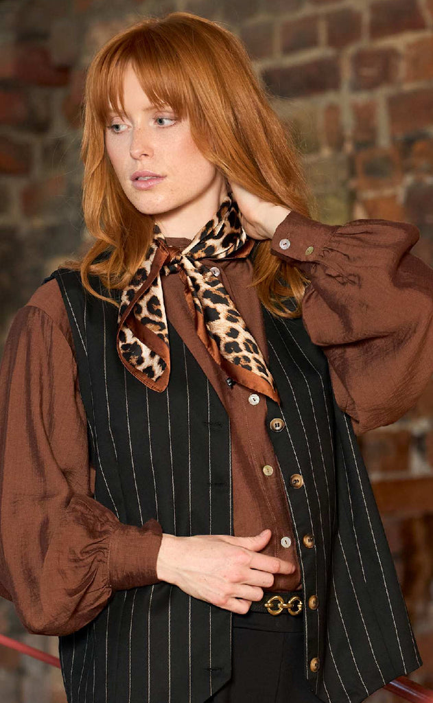 Black Colour Skjerf - Nira Mini - Leo