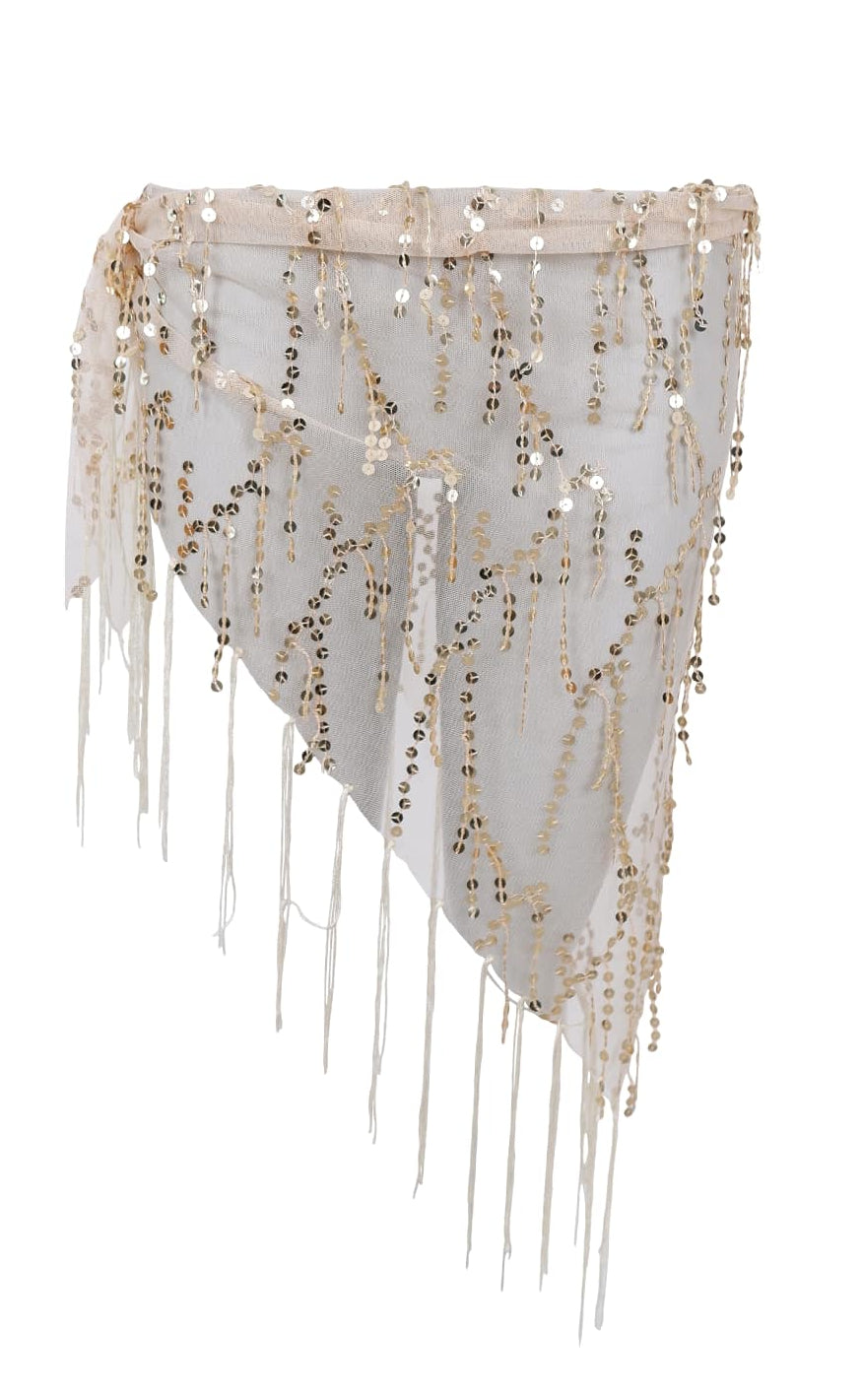 Black Colour Skjerf - Nita Sequin - Champagne