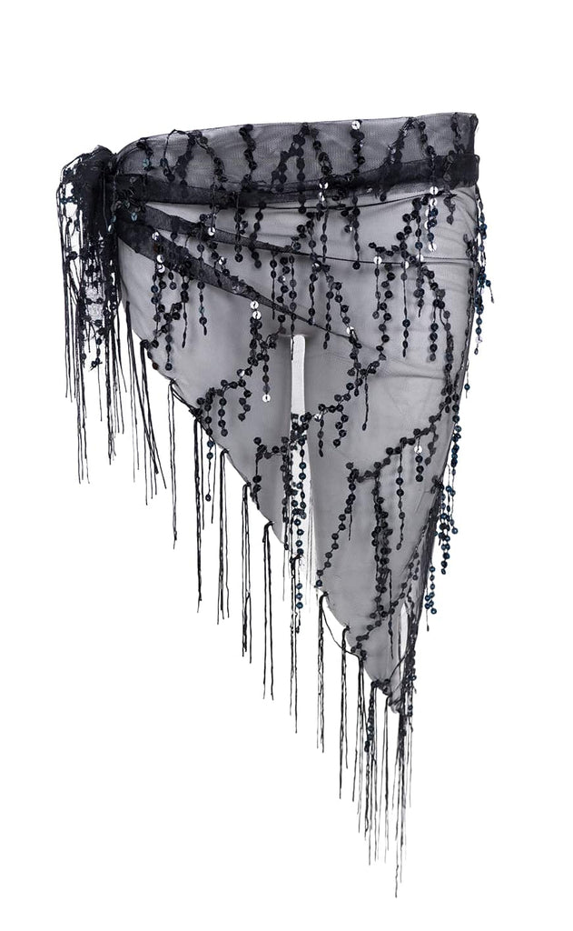 Black Colour Skjerf - Nita Sequin - Black