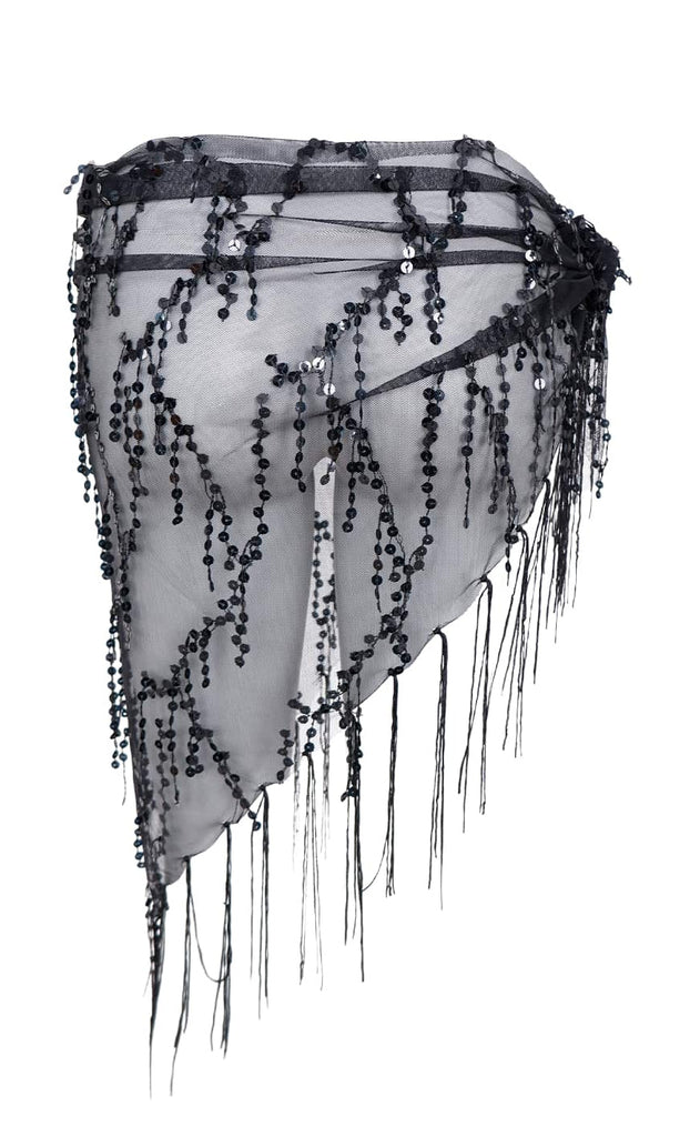 Black Colour Skjerf - Nita Sequin - Black