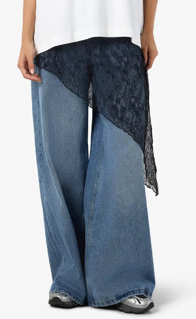 Noisy May Skjørt - Ida Elasticated Lace - Black