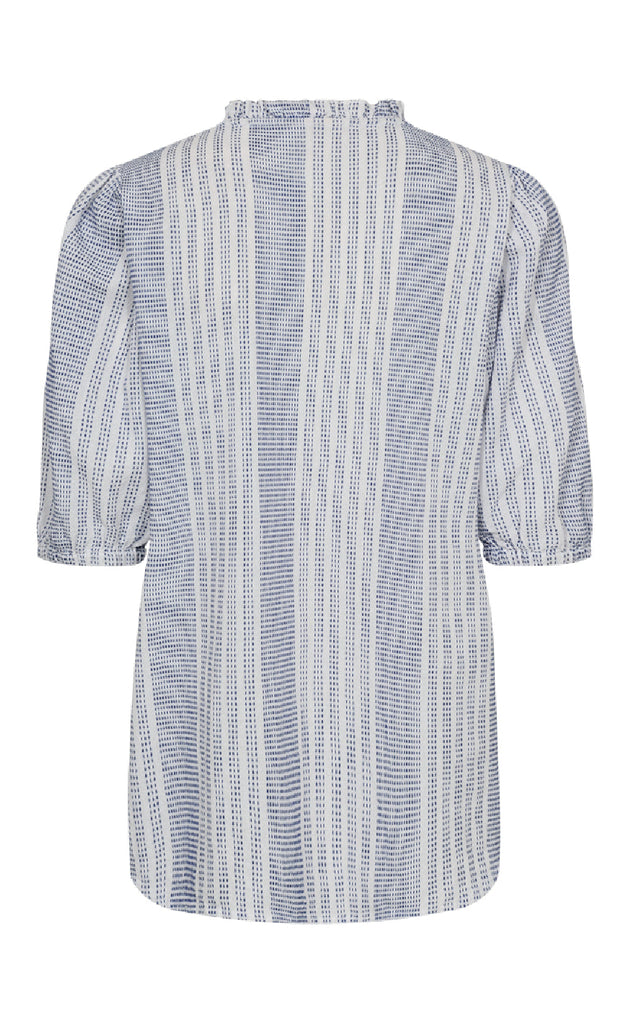 Freequent Bluse - Nollie - Brilliant White w. Deep Ultrama
