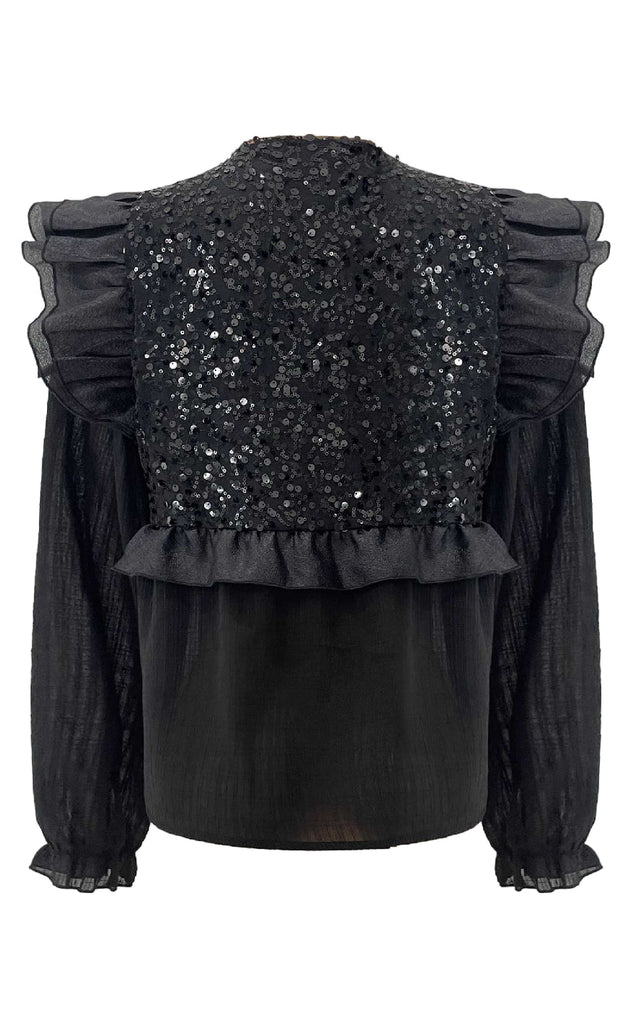 Liberte Bluse - Nor Frill - Black Sequins