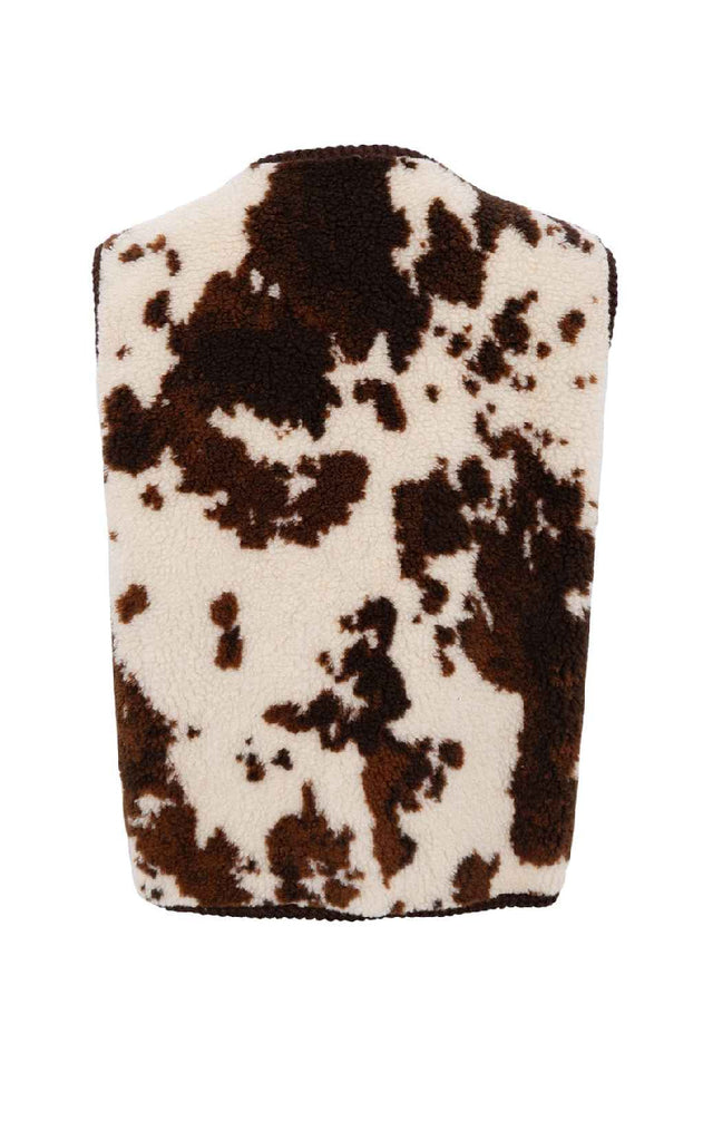 Black Colour Vest - Nora - Brown