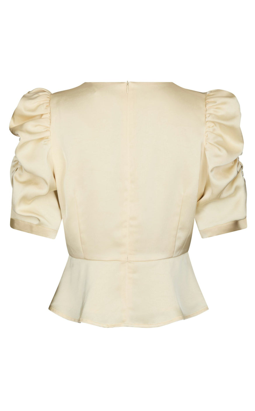 Neo Noir Bluse - Benua Heavy Sateen - Light Yellow
