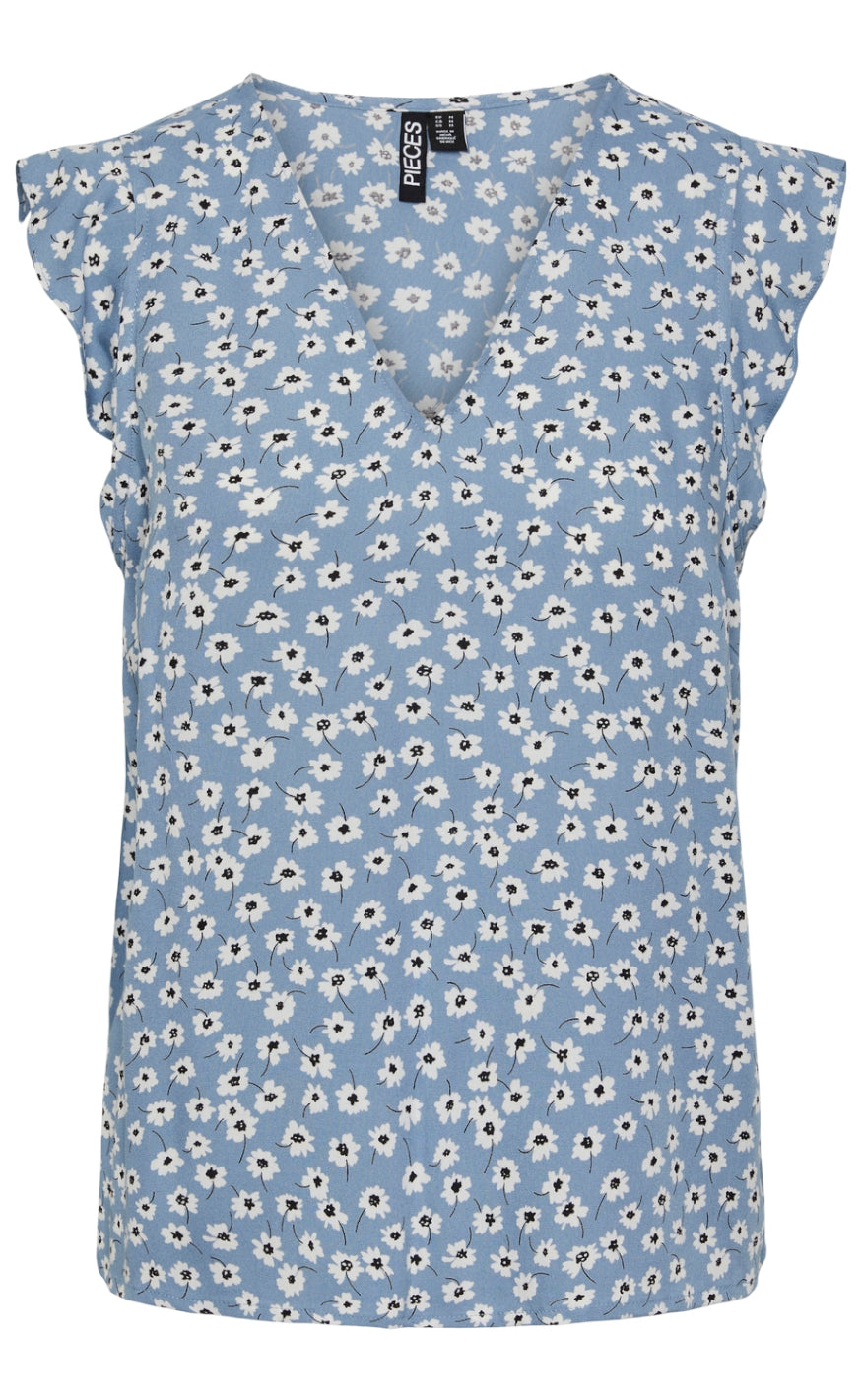 PIECES Topp - Nya - Faded Denim