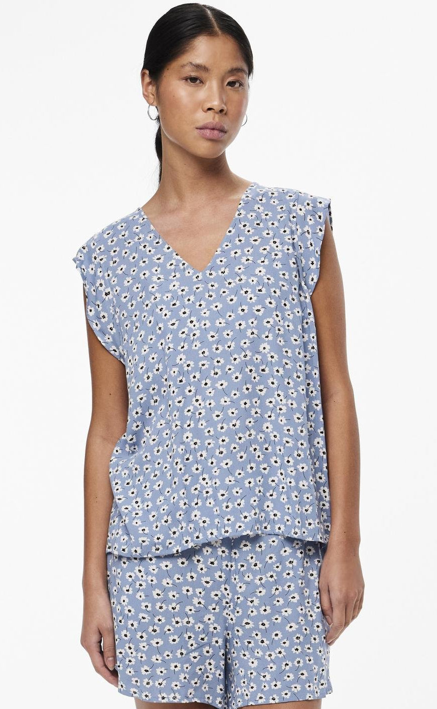 PIECES Topp - Nya - Faded Denim