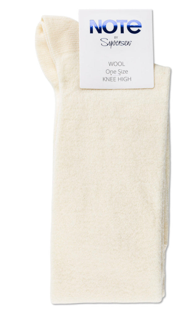 Oroblue Strømper - Note Flat Knit Wool Knee High - Offwhite