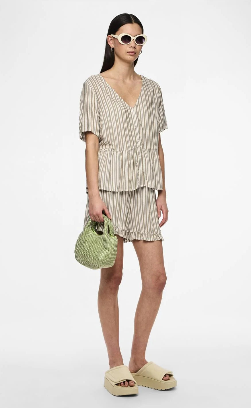 PIECES Shorts - Alvina - Laurel Oak