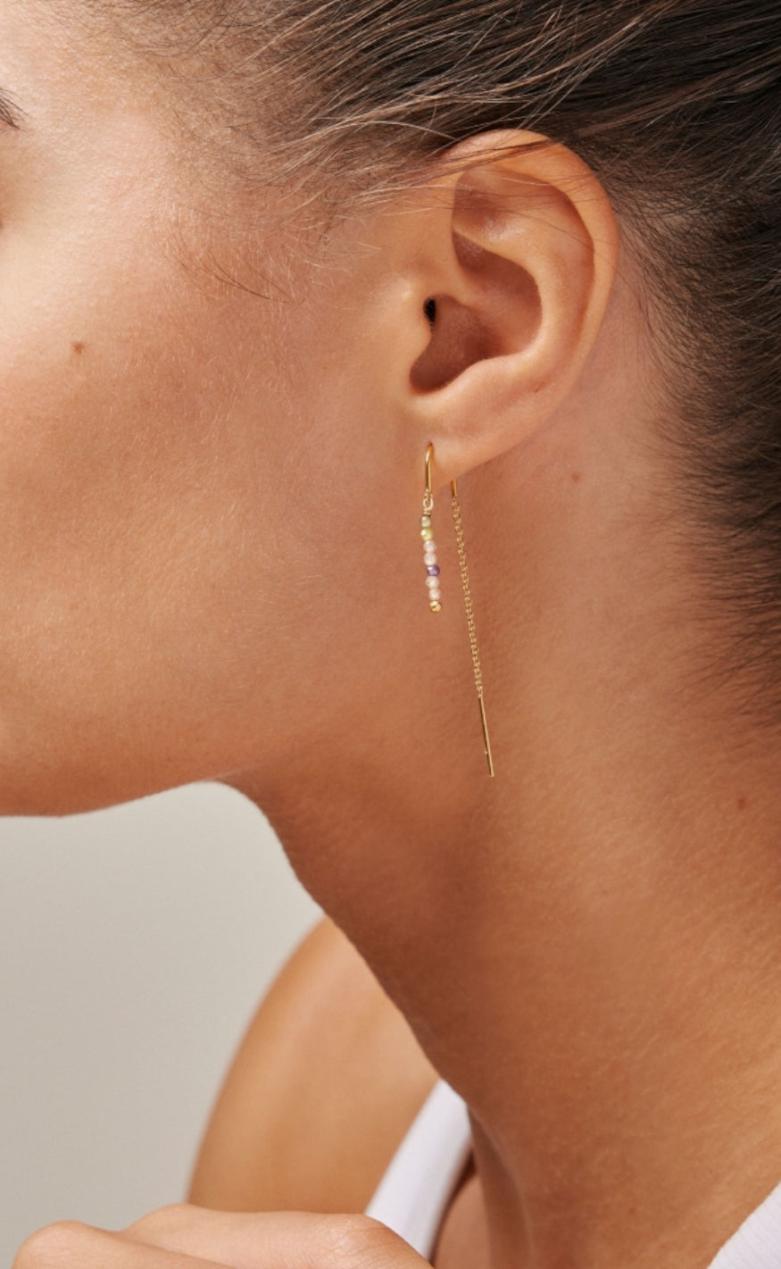 Enamel Copenhagen Øreringer - Ivanna - Light Champagne/Amethys/Olive/Paridot