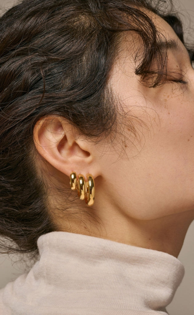 ENAMEL Copenhagen Øreringer - Classic Wide - Gold Colour