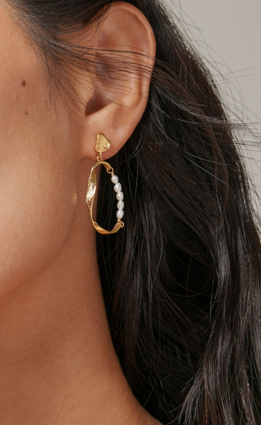 ENAMEL Copenhagen Ørering - Aloma Pearl Small - Gold