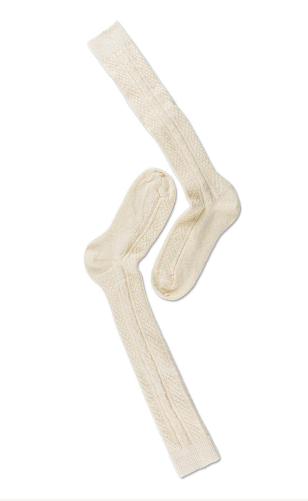 Oroblu Strømper - Note Wool Cable Knee High - Offwhite
