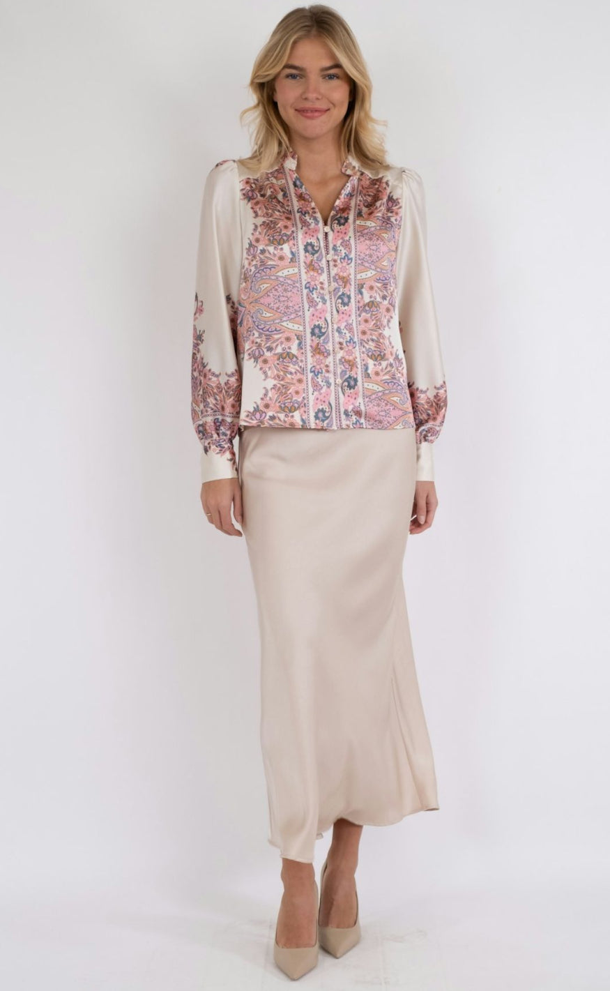Neo Noir Blouse - Massima Paisley - light Pink
