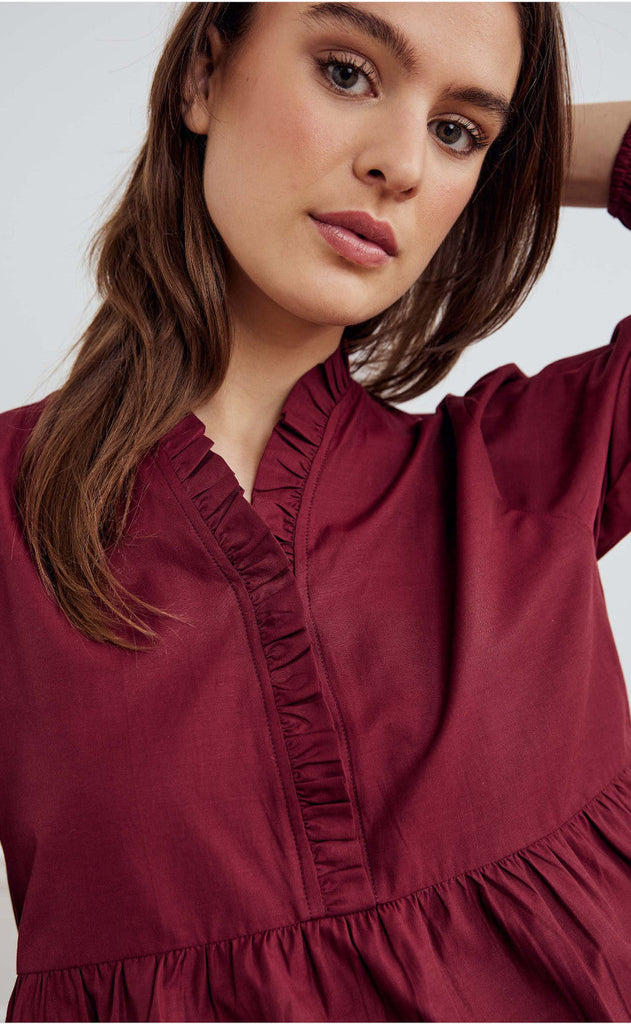 Noella Bluse - Matti - Dusty Mahogany