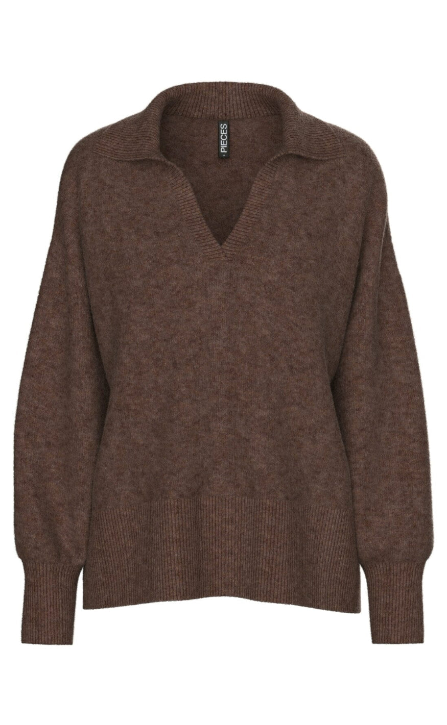 Pieces Polo - Malou - Chicory Coffee Melange