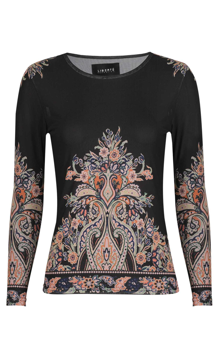 Liberte T-Shirt - Mesh LS - Black Paisley