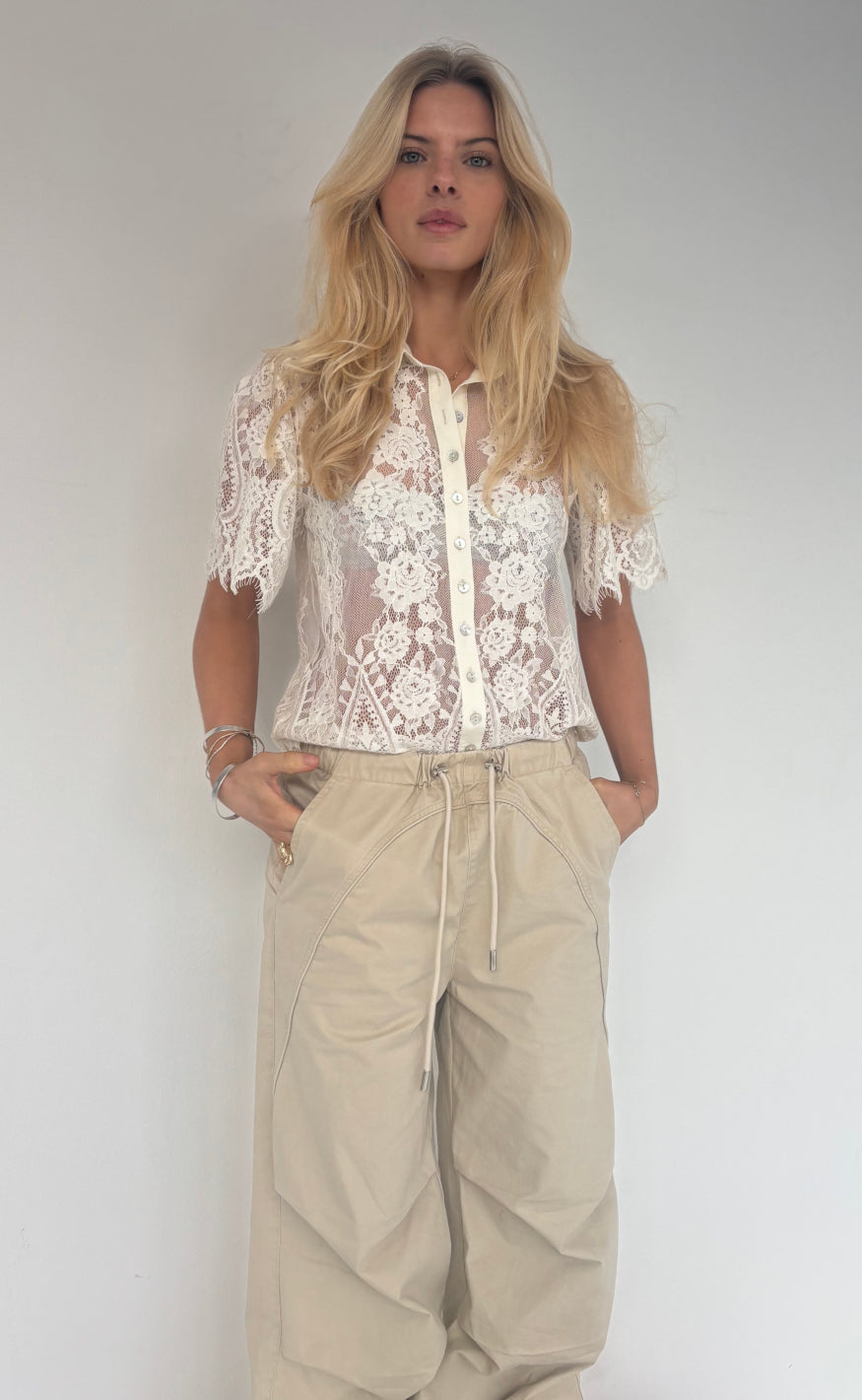 Continue Bluse - Paloma Lace - Off White