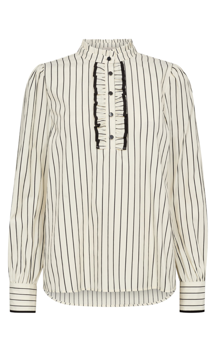 Freequent Bluse - Paly - Tofu w. Black
