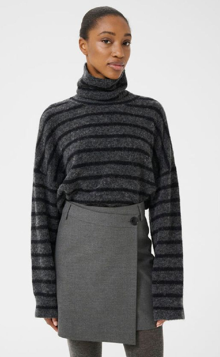 Gestuz Skjørt - Paula - Dark Grey Melange