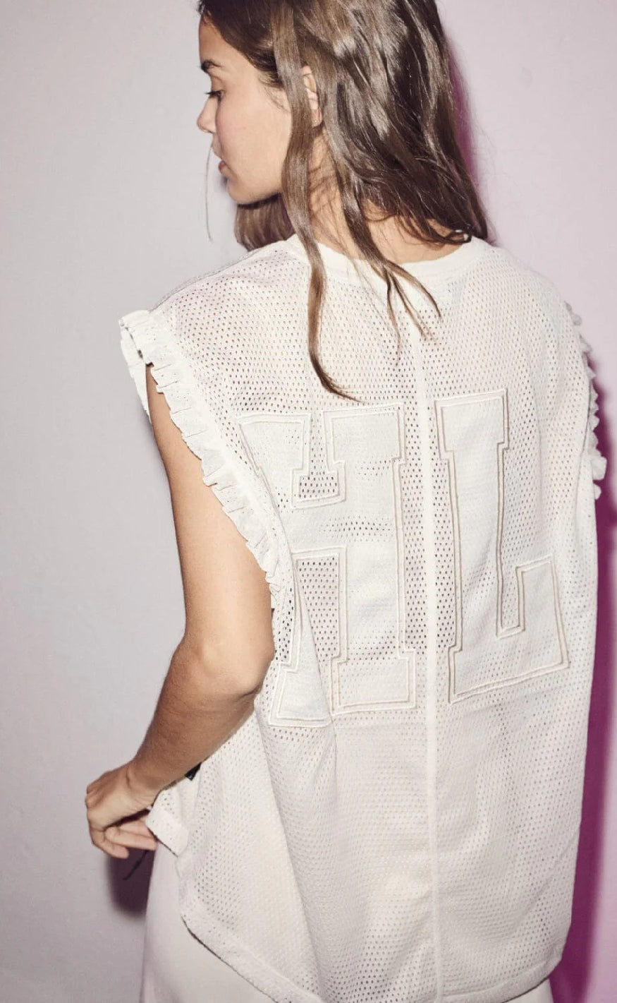 Haute L'Amitié Topp - Drift Frill  -  Pearl